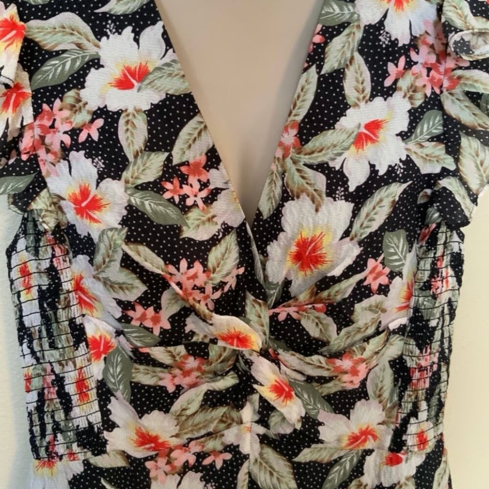 Black Rebecca Taylor Women's Floral KAMEA FLEUR SILK DRESS Size 6